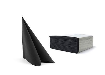 Serwetki / Airlaid / 40x40cm / czarne /