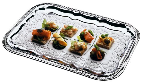 Taca do serwowania / 53x32cm / srebrna /