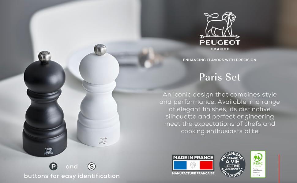 Młynek do pieprzu Paris / 12cm / biały /