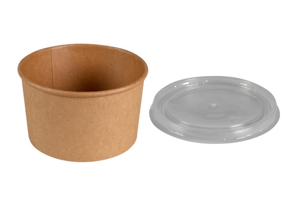 Miska papierowa Kraft / 11 cm / pokrywka