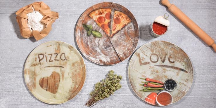 Talerz do pizzy Napoli / 33cm / Mąka / 6