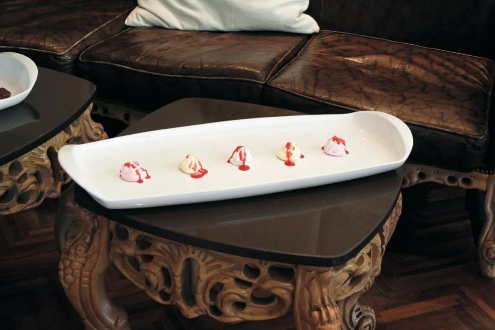 Talerz prostokątny porcelanowy / do serw