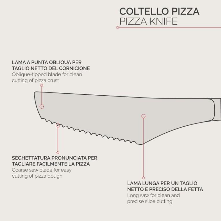 Nóż do pizzy Cateri / 21cm / 12 szt