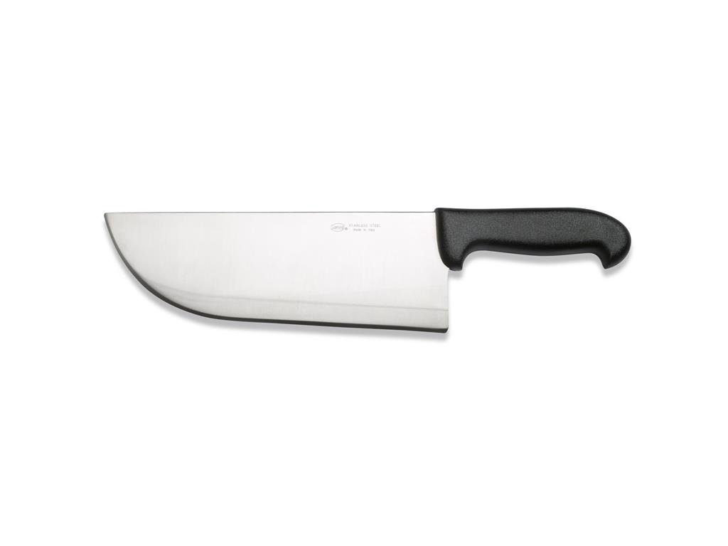 Nóż rzeźnicki / 28 cm / czarny / skóra