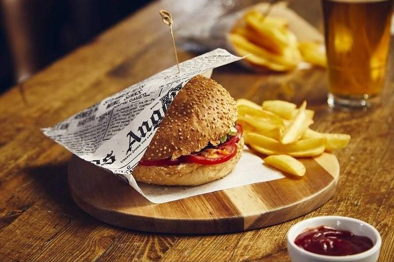 Torba na burgery / S / 14x13cm / gazeta