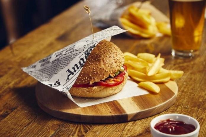 Torba na burgery / M / 17x18cm / gazeta