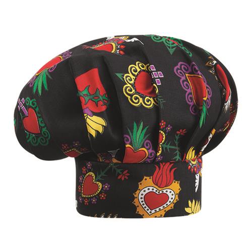 Czapka kucharska / wysoka / serca / 2 sz