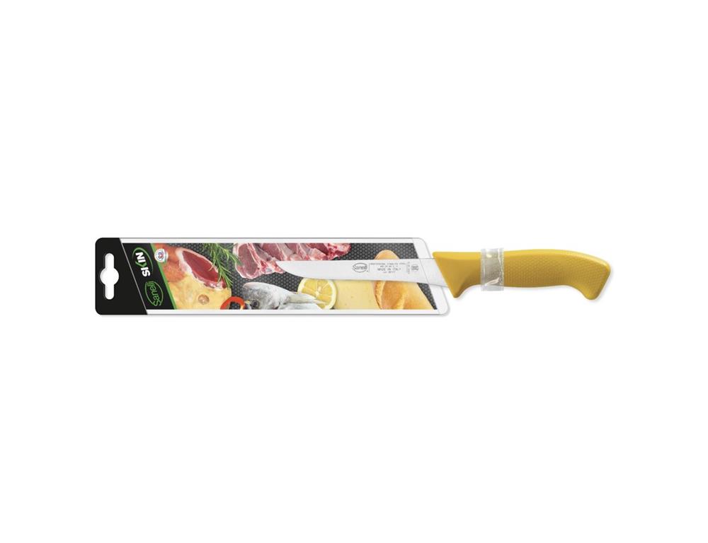 Nóż do filetowania / 16 cm / żółty / skó
