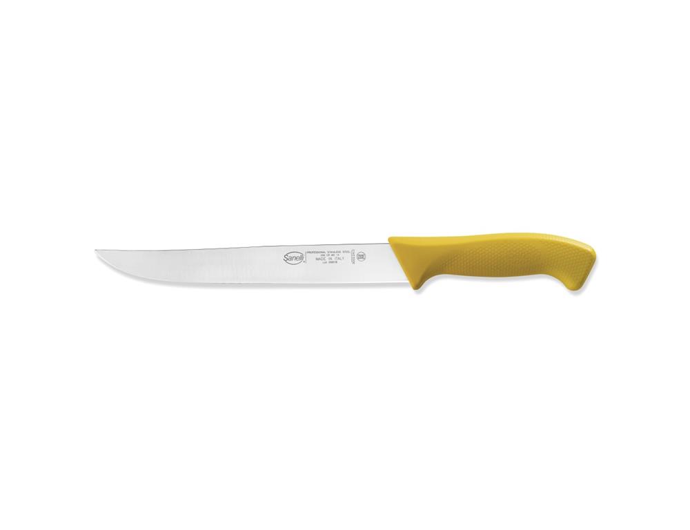 Nóż do pieczeni / 24 cm / żółty / ze skó