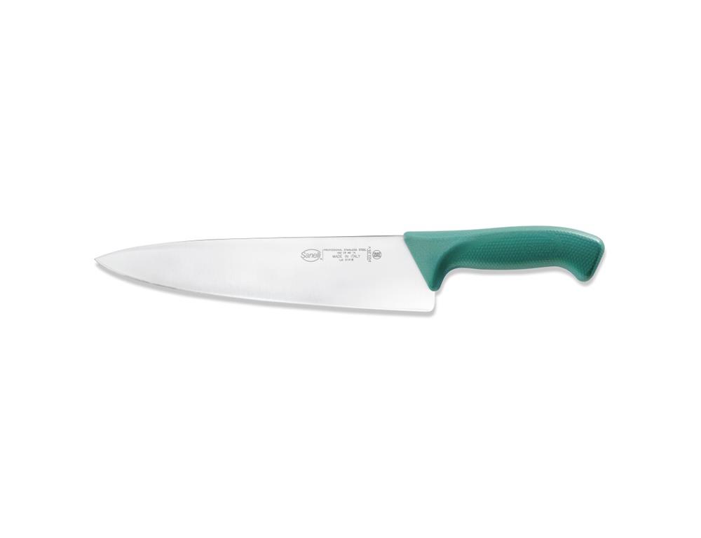 Nóż kuchenny / 25 cm / zielony / skóra