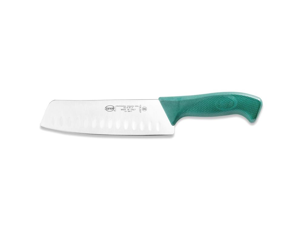 Nóż japoński / 18 cm / żebrowany / zielo