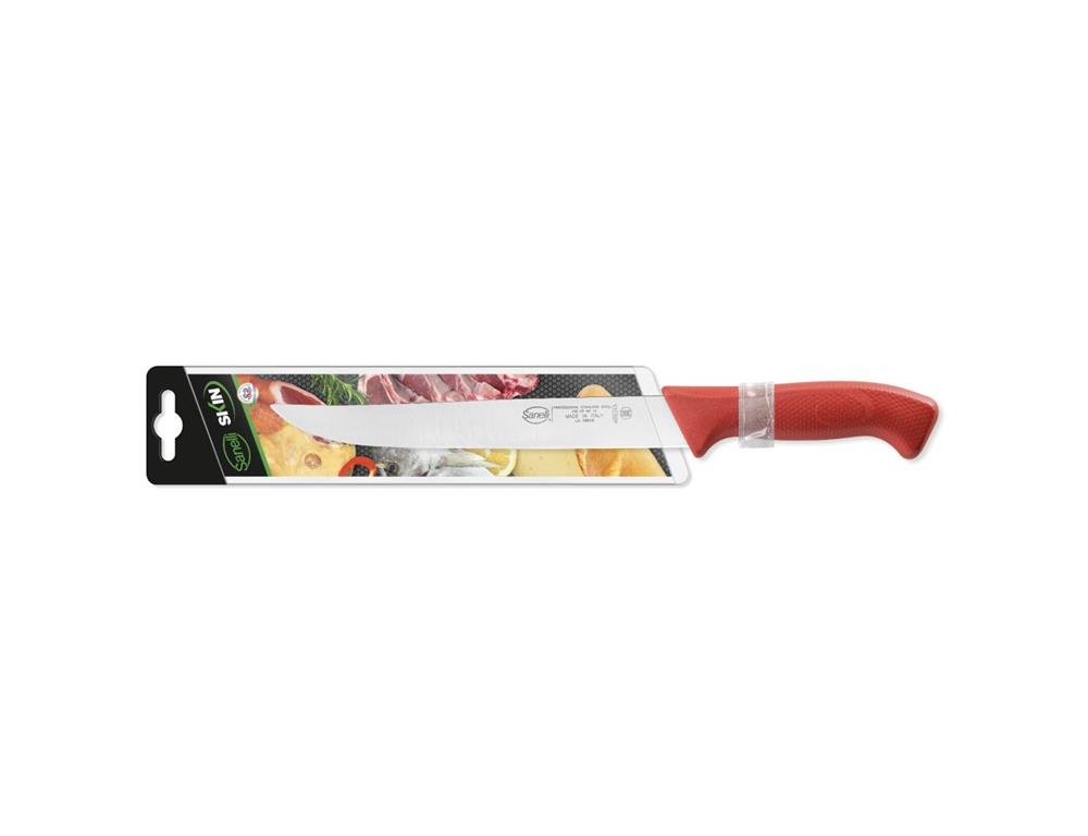 Nóż do pieczeni / 24 cm / czerwony / skó
