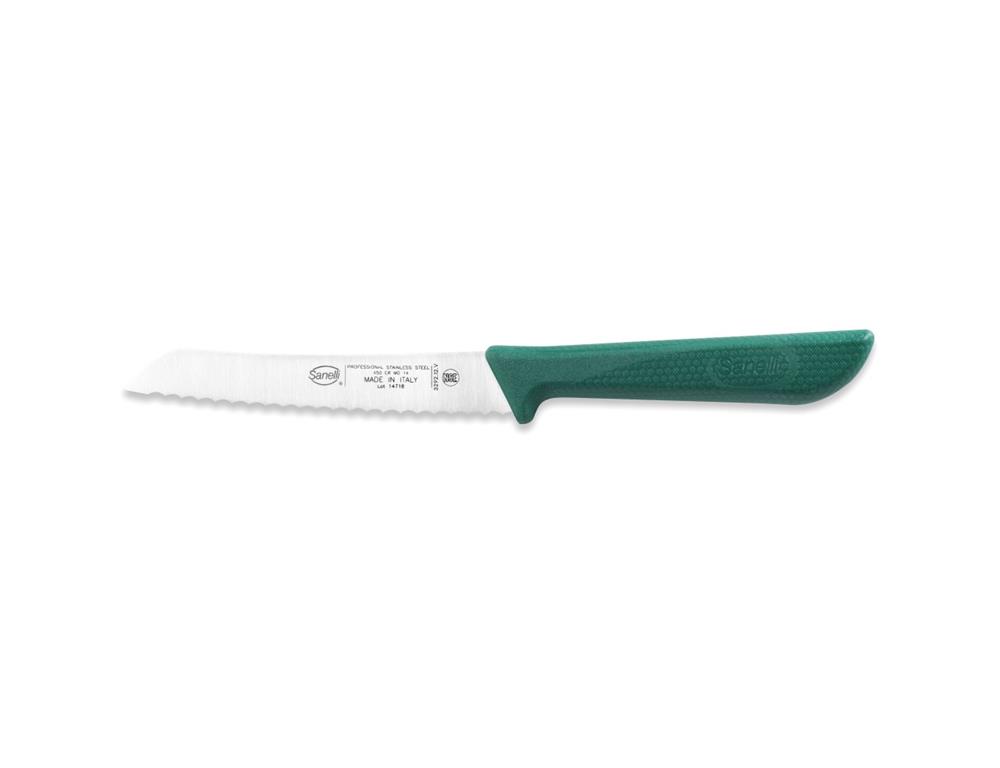 Nóż do pomidorów / 12 cm / zielony / skó
