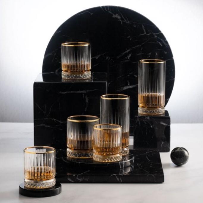 Szklanka Elysia / 45cl / złota obwódka /
