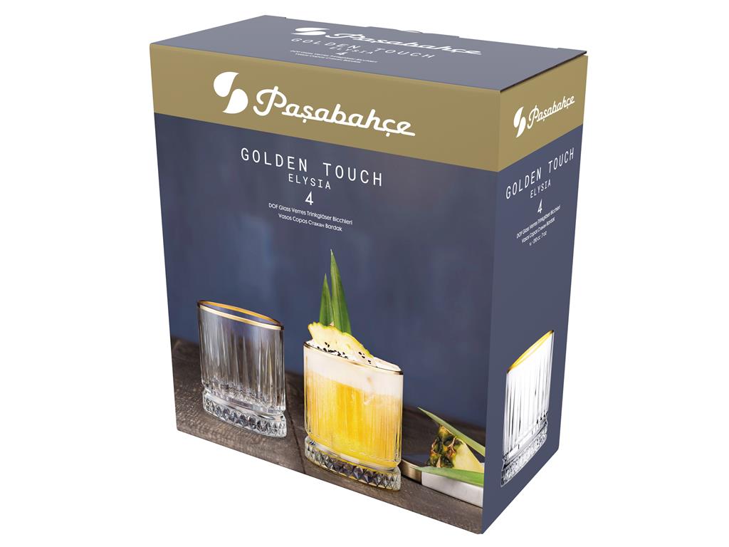 Szklanka Elysia / 35cl / złota obwódka /