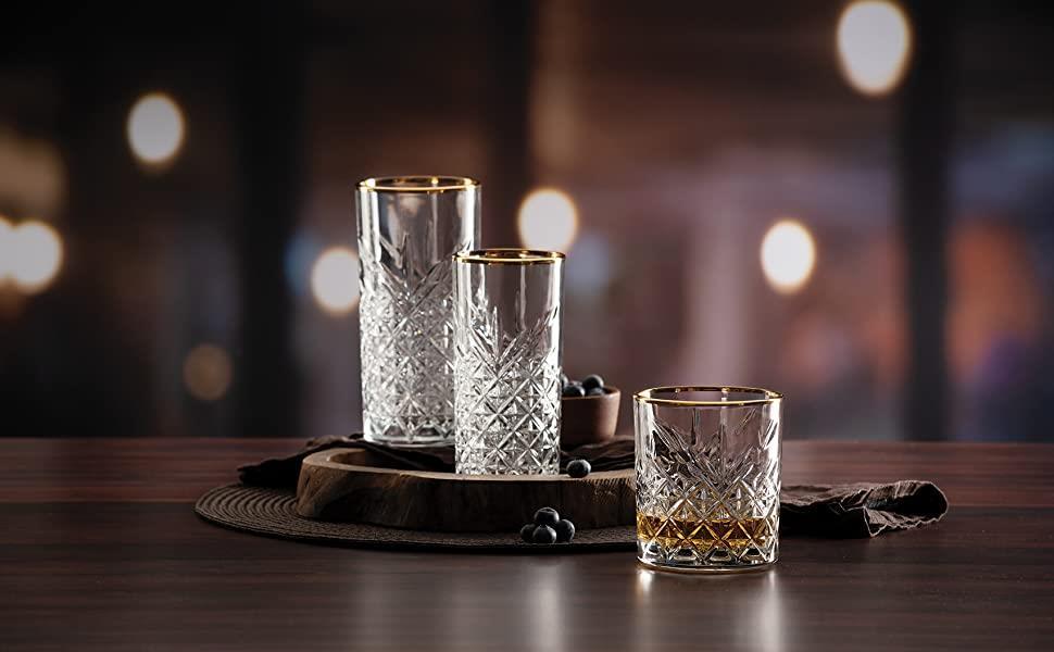 Szklanka Timeless / 30cl / złota obwódka