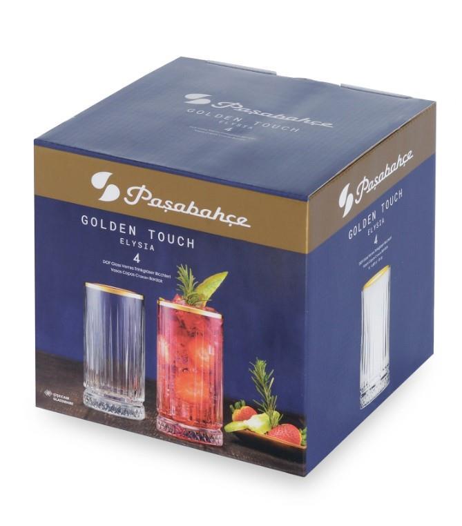 Szklanka Elysia / 28cl / 4 szt. / złota